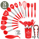 26-Delige XL Keukengerei set met Houder - Rood