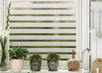 Isolerende & Zonwerende Statische Raamfolie HR++ - Anti Inkijk - Strepen