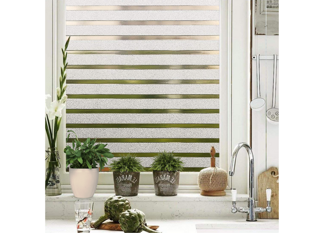 Isolerende & Zonwerende Statische Raamfolie HR++ - Anti Inkijk - Strepen