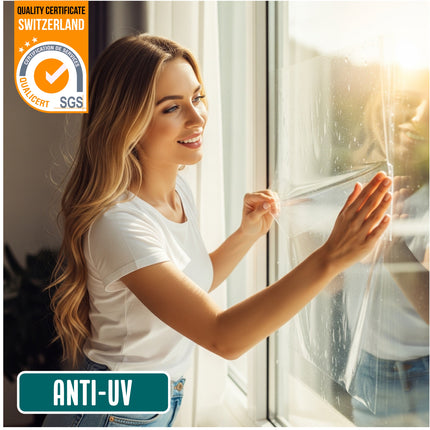 Isolerende & Zonwerende Statische Anti-UV Raamfolie HR++ Transparant