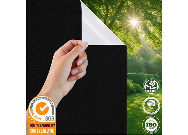 Isolerende & Zonwerende Verduisteringsfolie - Blackout Raamfolie Zwart/wit