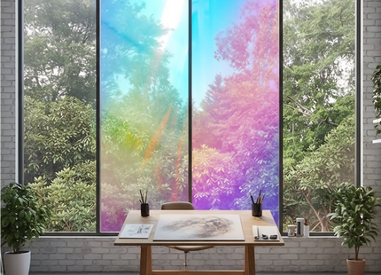 Isolerende Statische Raamfolie HR++ Anti Inkijk - Holografisch Zeepbeleffect