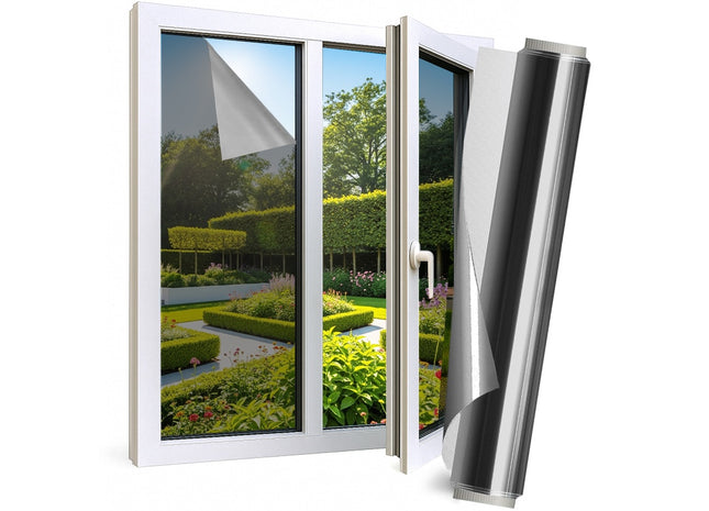 Isolerende & Zonwerende HR+ Raamfolie met Spiegeleffect - Zwart