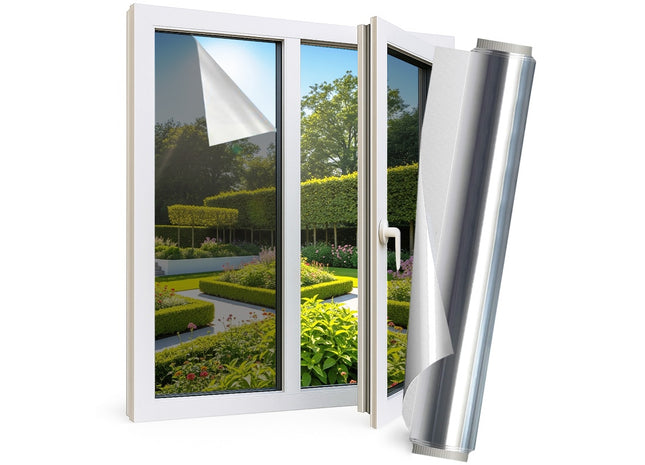 Isolerende & Zonwerende HR+ Raamfolie met Spiegeleffect - Zilver