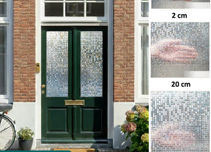 Isolerende & Zonwerende Statische Raamfolie HR++ - Anti Inkijk - Mozaïek Regenboogeffect - 60x200cm