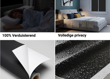 Isolerende & Zonwerende Verduisteringsfolie - Blackout Raamfolie Zwart/wit