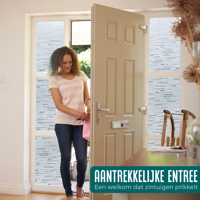 Isolerende & Zonwerende Statische Raamfolie HR++ - Anti Inkijk - Stofjes patroon