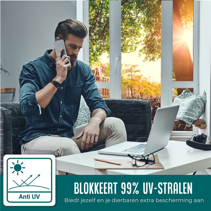 Isolerende & Zonwerende Statische Anti-UV Raamfolie HR++ Transparant