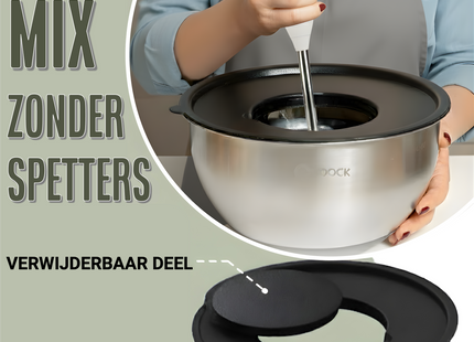 16-delige Mengkommen Set met Rasp en Bewaardeksels - Zwart