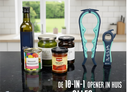 Allesopener - Multifunctionele Opener - 7-in-1 Potopener - Keuken Hulp - Flesopener – XL  Hulpmiddelen voor Ouderen - Blauw