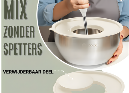 16-teiliges Rührschüssel-Set mit Reibe und Aufbewahrungsdeckeln – Beige