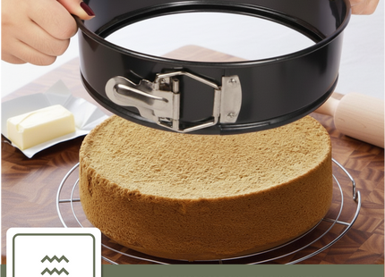 4-Delig Ronde Springvorm Set - Bakblik Rond - Taartvorm - Bakvorm met Anti Aanbaklaag - Maten 12 tot 28cm - Incl Deegschraper