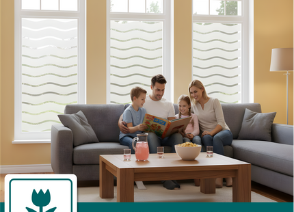 Isolerende & Zonwerende Statische Raamfolie HR++ - Anti Inkijk - Golven