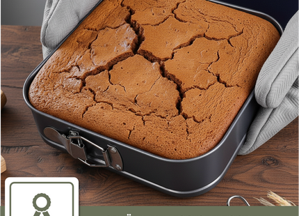 3-Delige Springvorm Set Vierkant met Antiaanbaklaag - 24 tot 28 Cm Diameter -Cakevorm Incl. Deegschraper & E-Book