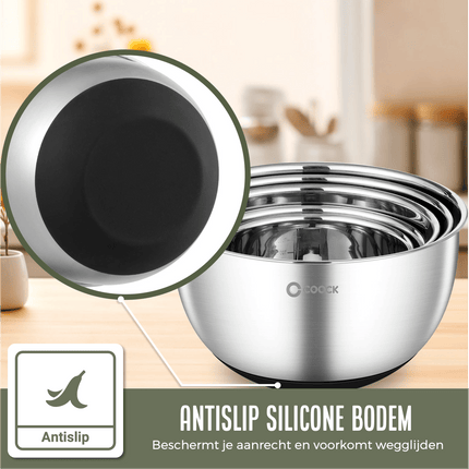 16-delige Mengkommen Set met Rasp en Bewaardeksels - Zwart