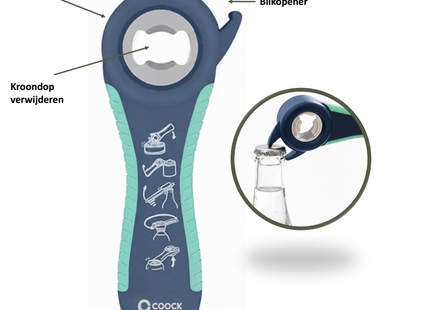Allesopener - Multifunctionele Opener - 7-in-1 Potopener - Keuken Hulp - Flesopener – XL  Hulpmiddelen voor Ouderen - Blauw