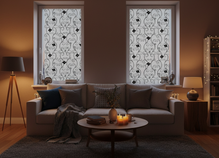 Isolerende & Zonwerende Statische Raamfolie HR++ - Anti Inkijk - Klimop