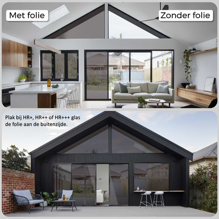 Isolerende & Zonwerende Zelfklevende HR+ HR++ of HR+++ Raamfolie - Tint 39%