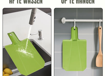 COOCK - Kleine Vouwbare Kunststof Snijplank Keuken - Antislip – Vaatwasserbestendig – Handvat - Duurzaam & Veelzijdig voor Elke Keuken - Groen