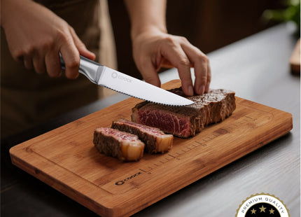 Stijlvolle Messenset met Blok en gratis Snijplank - RVS