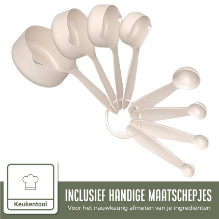 16-delige Mengkommen Set met Rasp en Bewaardeksels - Beige