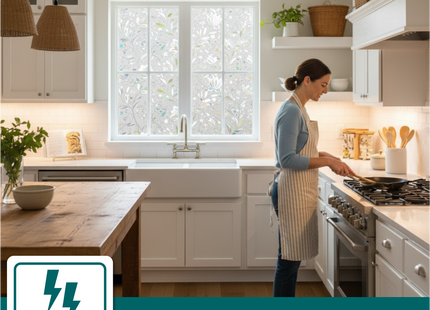 Isolerende & Zonwerende Statische Raamfolie HR++ - Anti Inkijk - Bloemen Regenboogeffect