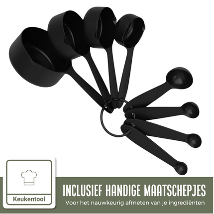 16-delige Mengkommen Set met Rasp en Bewaardeksels - Zwart