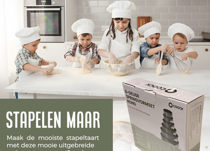 6-Delige Springvorm set - Taartvorm met Antiaanbaklaag - 12 tot 28 Cm Diameter -Cakevorm Incl. Deegschaper & E-Book