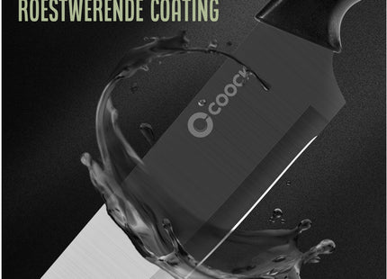 Stijlvolle Messenset met Blok en gratis Snijplank – RVS/Zwart