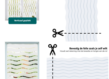 Isolerende & Zonwerende Statische Raamfolie HR++ - Anti Inkijk - Golven