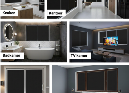 Isolerende & Zonwerende Verduisteringsfolie - Blackout Raamfolie Zwart/wit