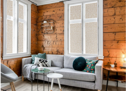 Isolerende & Zonwerende Statische Raamfolie HR++ - Anti Inkijk - Linnenlook - Koffie