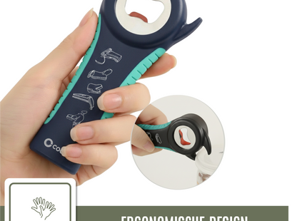 Allesopener - Multifunctionele Opener - 7-in-1 Potopener - Keuken Hulp - Flesopener – XL  Hulpmiddelen voor Ouderen - Blauw