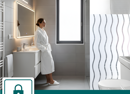 Isolerende & Zonwerende Statische Raamfolie HR++ - Anti Inkijk - Golven