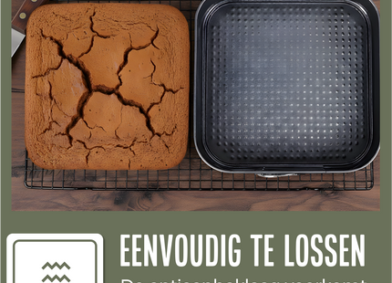 3-Delige Springvorm Set Vierkant met Antiaanbaklaag - 24 tot 28 Cm Diameter -Cakevorm Incl. Deegschraper & E-Book