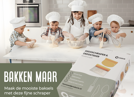 Deegschraper & Deegsteker set - RVS en kunststof