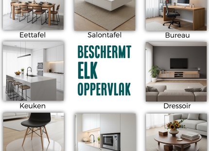 Tafelbeschermer Transparant Glashelder - Doorzichtig Tafelzeil - Anti Slip en Hittebestendig - 2,2 mm