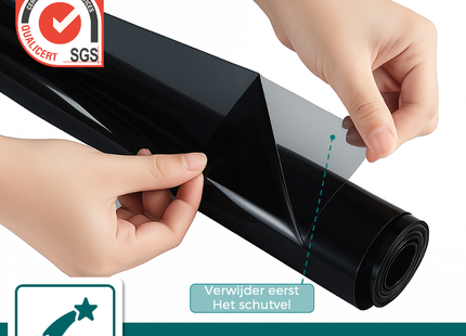 Zelfklevende Auto Raamfolie 75X300CM - Verduisterend - 10% Lichtdoorlatend