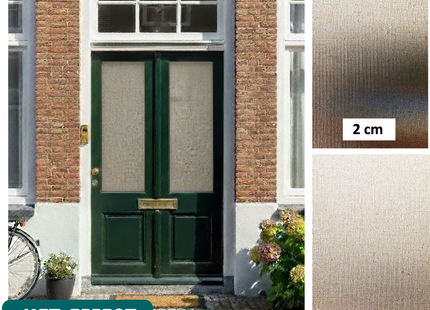 Isolerende & Zonwerende Statische Raamfolie HR++ - Anti Inkijk - Linnenlook - Koffie