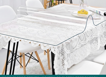 Tafelbeschermer Transparant Glashelder - Doorzichtig Tafelzeil - Anti Slip en Hittebestendig - 2,2 mm