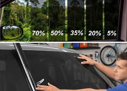 Zelfklevende Auto Raamfolie 75X300CM - Verduisterend - 10% Lichtdoorlatend