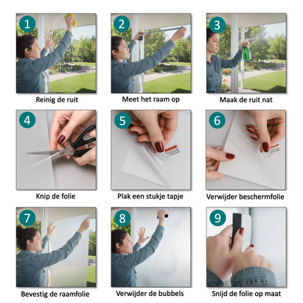 Isolerende & Zonwerende Statische Anti-UV Raamfolie HR++ Transparant