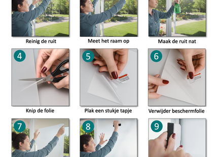 Isolerende & Zonwerende Statische Raamfolie HR++ - Anti Inkijk - Bamboe