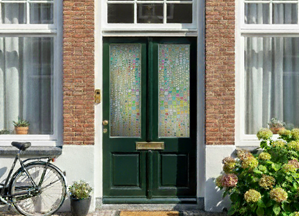 Isolerende & Zonwerende Statische Raamfolie HR++ - Anti Inkijk - Bejuweled Regenboogeffect