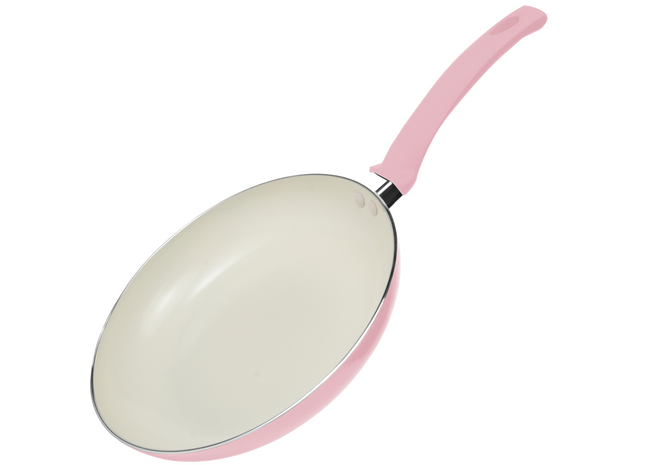 Koekenpan Inductie - 1500ml - Speciale Anti-Aanbak Coating - Koekenpannen met Ergonomische Koudgrepen - Gerecycled Aluminium - Roze