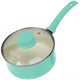 Steelpan met deksel Inductie - 2500ml - Speciale Anti-Aanbak Coating - Ergonomische Koudgrepen - Gerecycled Aluminium - Turquoise