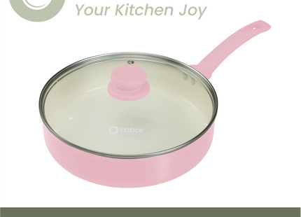 Hapjespan Inductie - 3100ml - Speciale Anti-Aanbak Coating - Ergonomische Koudgrepen - Gerecycled Aluminium - Roze